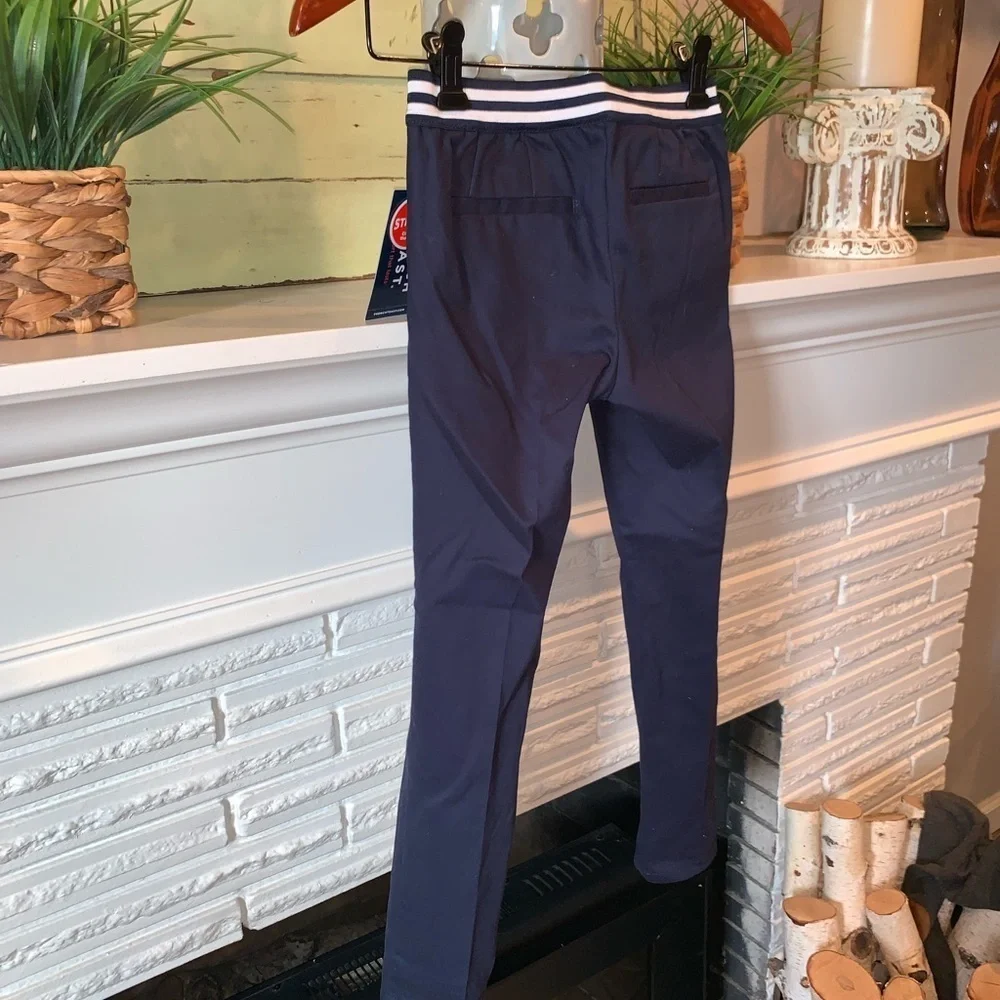 French Toast Contrast Stripe Navy Pull On Trouser Pants Boys Size 7 NEW